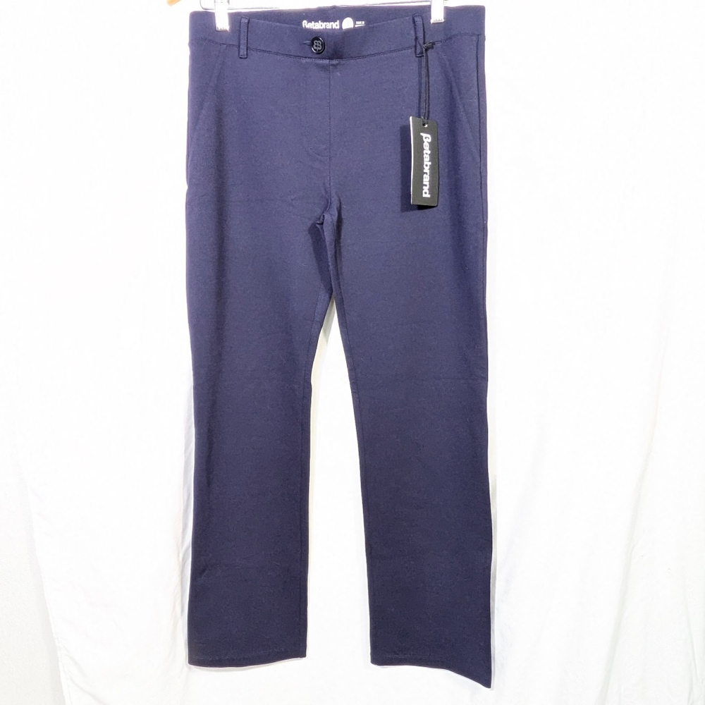 Betabrand Women's YOGA Dress Pants  Navy Stretchy‎ Career Casual Sz Lp